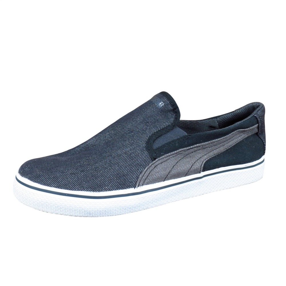 Puma Silyde Desert Vulc Mens Slip‎ On Sneakers Size 7 Casual Walking Black Denim